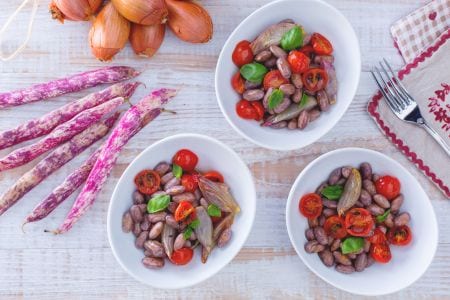 Salade de haricots borlotti frais