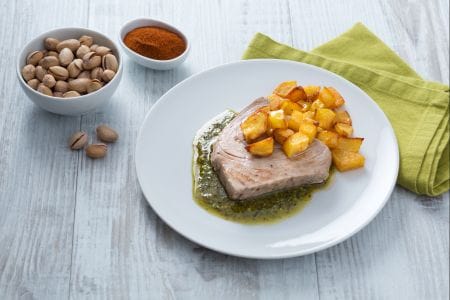 Filet de thon au pesto de pistaches