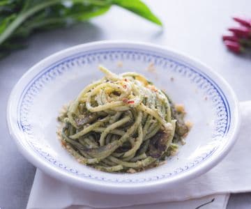 Pâtes aux puntarelle cuites