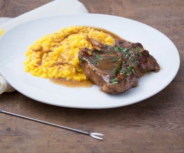 Osso buco à la milanaise avec risotto jaune