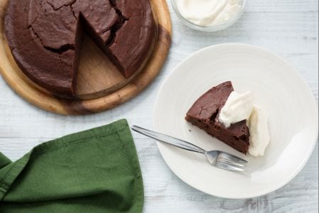 Gâteau au chocolat et pommes de terre