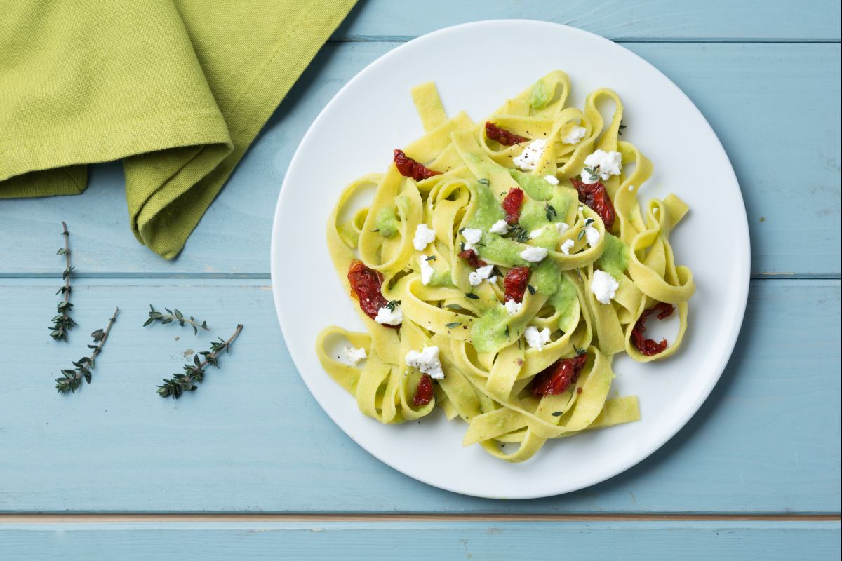 Tagliatelles aux petits pois et ricotta