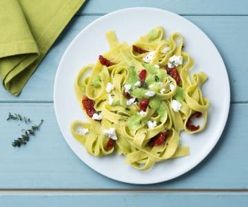Tagliatelles aux petits pois et ricotta