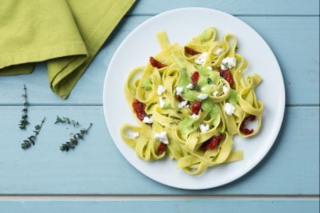 Tagliatelles aux petits pois et ricotta