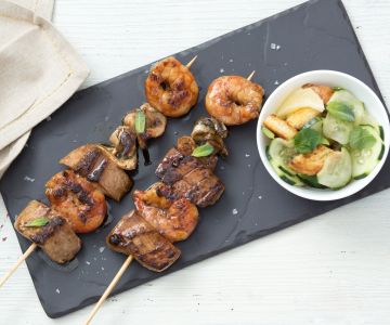 Brochettes de poisson à la sauce Worcestershire