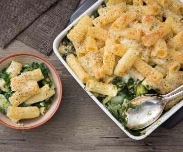 Pâtes gratinées aux épinards