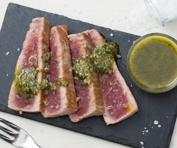 Tranché de thon au pesto de menthe