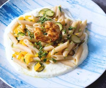Pâtes aux légumes et crème de fior di latte