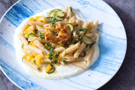 Pâtes aux légumes et crème de fior di latte