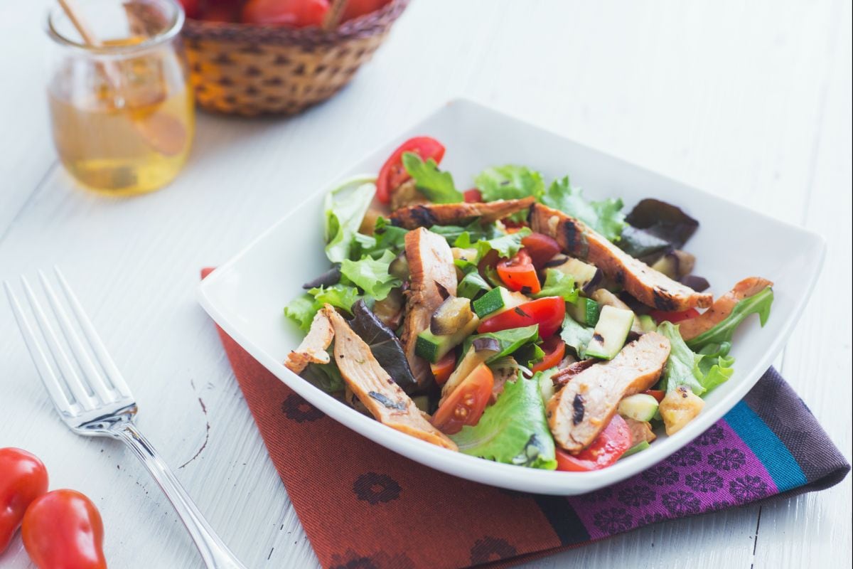 Salade de poulet et courgettes