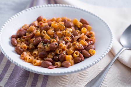 Pâtes et haricots