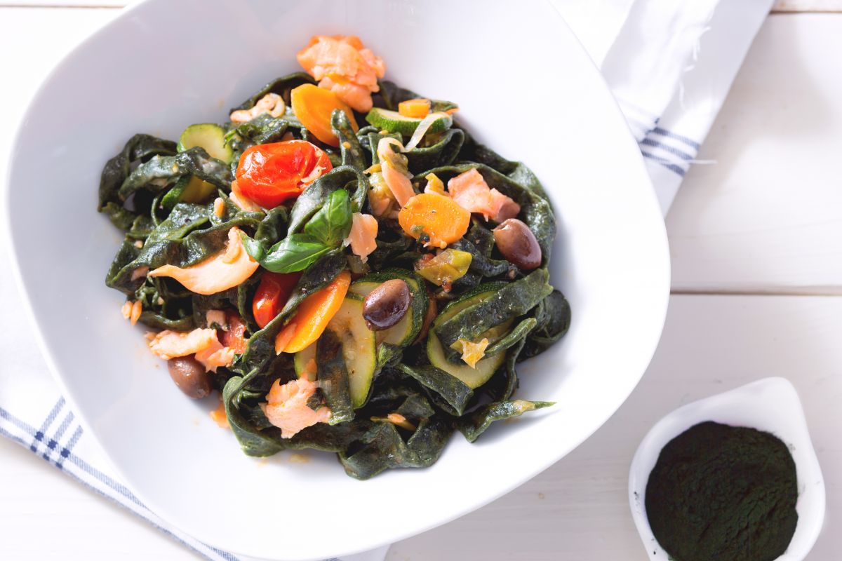 Pâtes à la spiruline