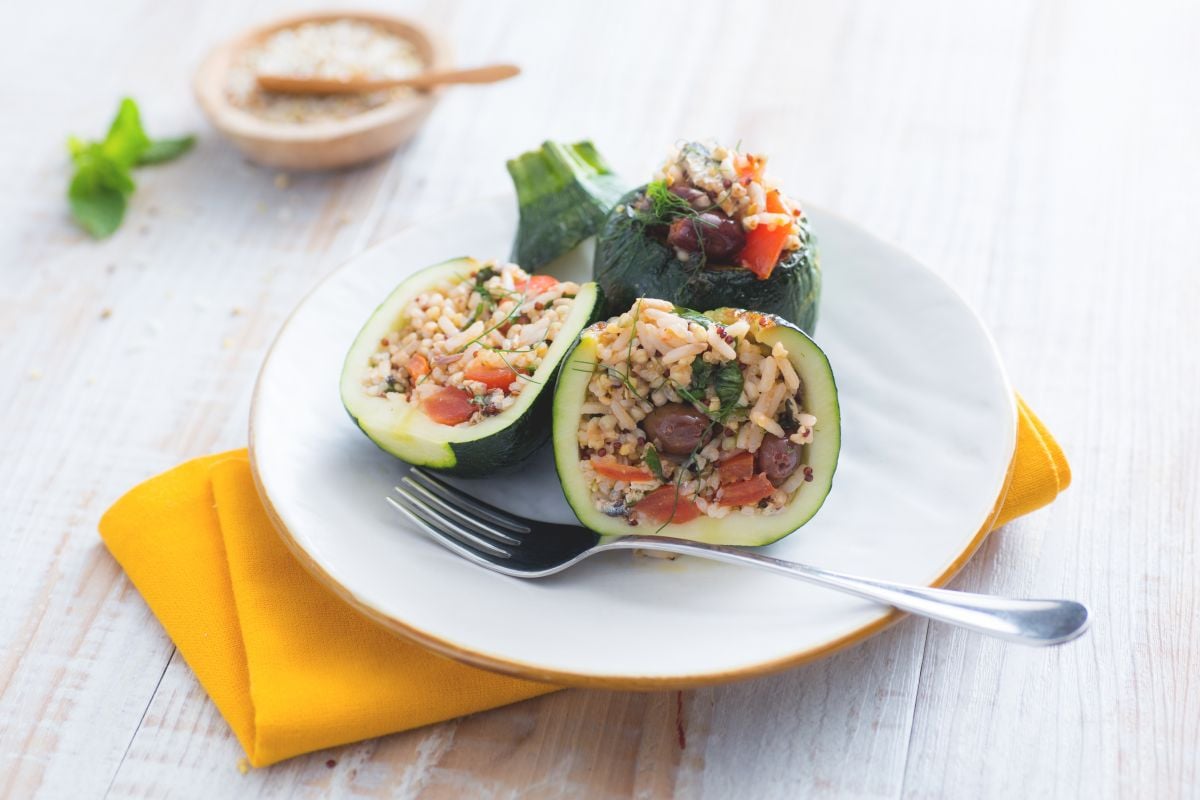 Courgettes farcies aux céréales et quinoa