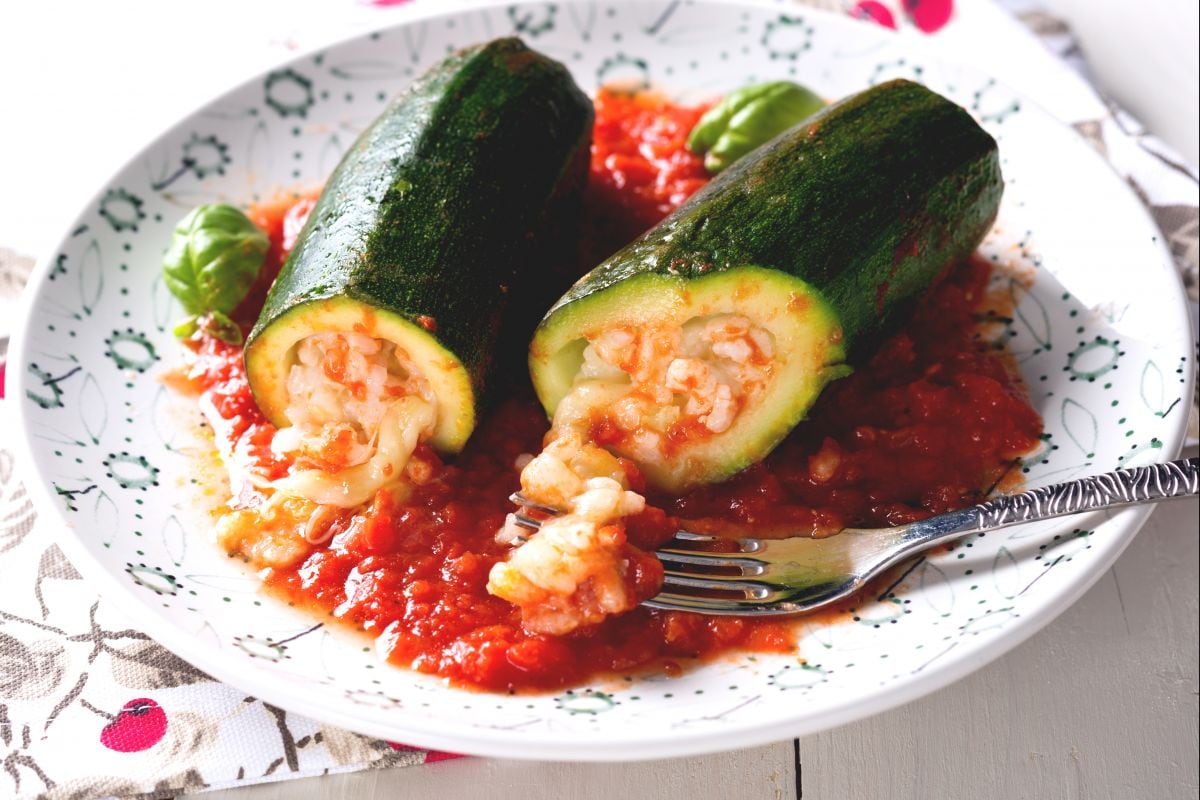 Courgettes farcies au riz