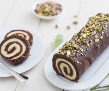Roulé au chocolat et pistache