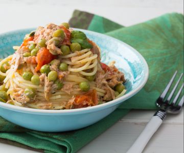 Pâtes au thon et aux petits pois