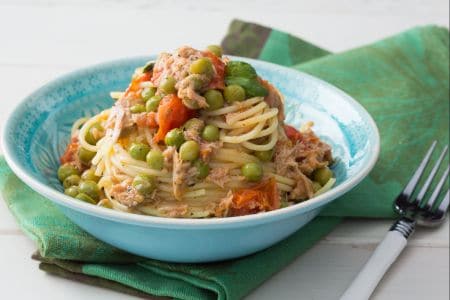 Pâtes au thon et aux petits pois
