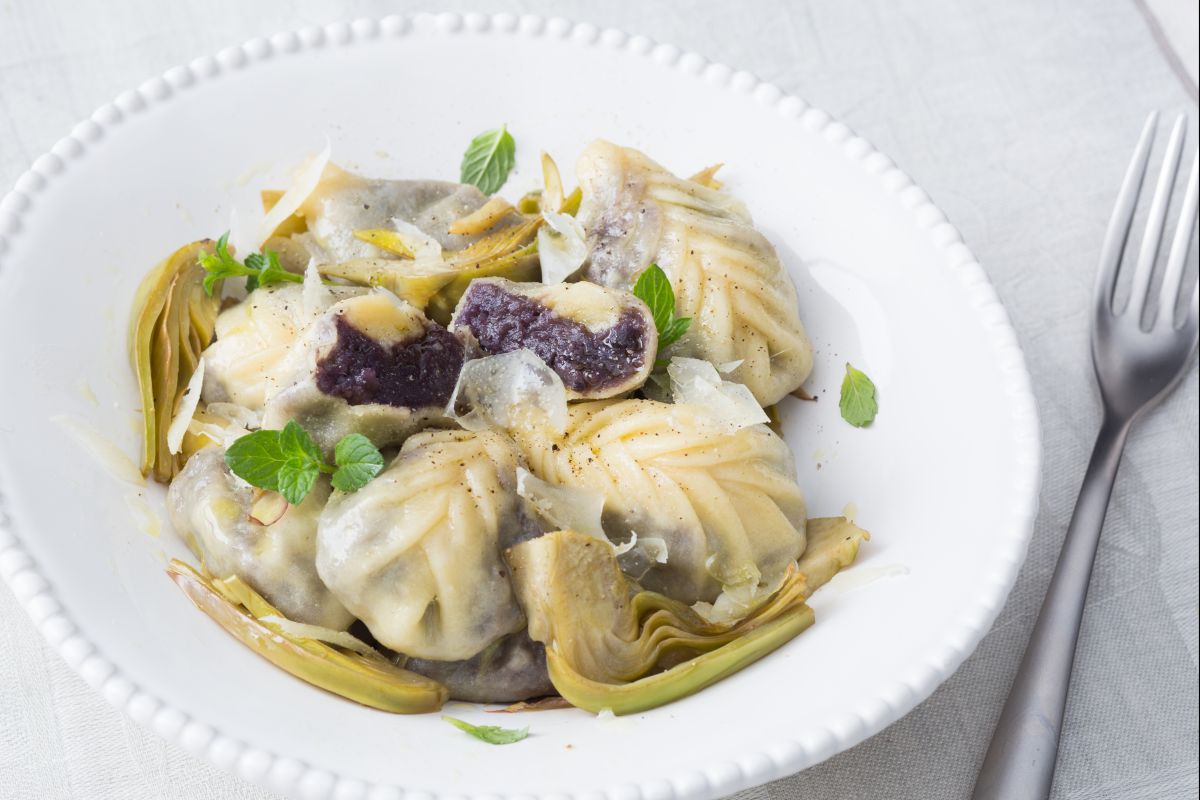 Culurgiones de pommes de terre violettes