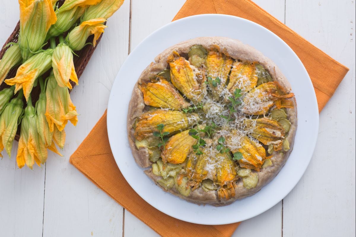 Tatin de fleurs de courgette farcies