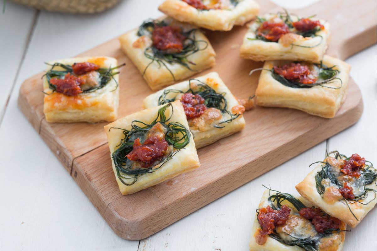 Feuilletés aux agretti et nduja