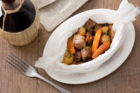 Papillotes de veau et légumes