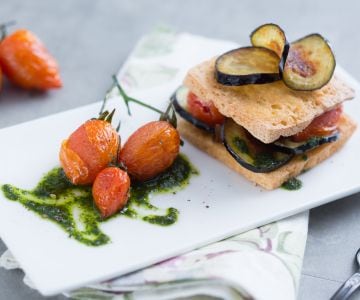 Millefeuille de tofu et aubergines